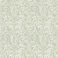Elma Sage Fiddlehead Weathered Leaf Trellis Wallpaper