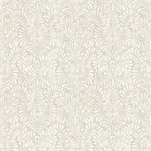 Elma Taupe Fiddlehead Weathered Leaf Trellis Wallpaper