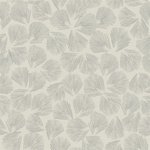 Elora Abstract Leaf Grey Wallpaper