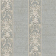 Elsa Grey Alternating Damask Stripe