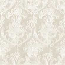 Elsa Silver Ornate Damask