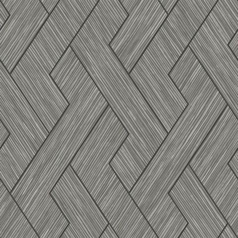 Ember Grey Textured Geometric Basketweave Wallpaper