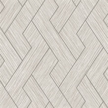 Ember Light Grey Textured Geometric Basketweave Wallpaper
