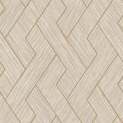 Ember Taupe Textured Geometric Basketweave Wallpaper
