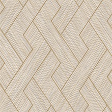 Ember Taupe Textured Geometric Basketweave Wallpaper