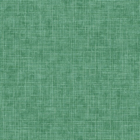 Emerson Green Faux Linen Textured Wallpaper