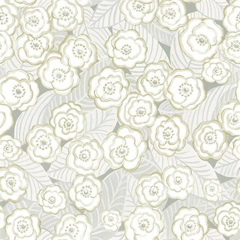 Emery Grey Floral Wallpaper