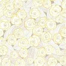 Emery Light Yellow Floral Wallpaper