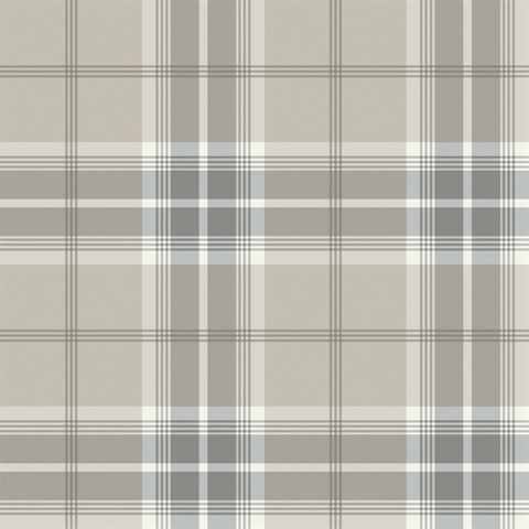 Emma Grey Plaid Wallpaper