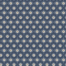 Emma Navy Floral Medallion Wallpaper