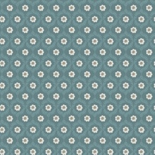 Emma Slate Blue Floral Medallion Wallpaper