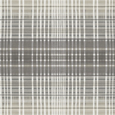 Endless Plaid Grey & Taupe Wallpaper