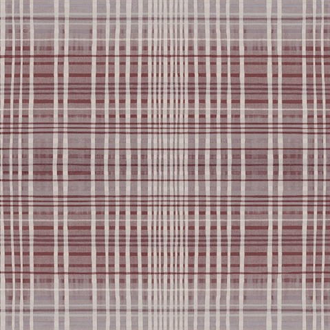 Endless Plaid Red & Grey Wallpaper