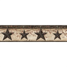 Ennis Charcoal Rustic Barn Star Border