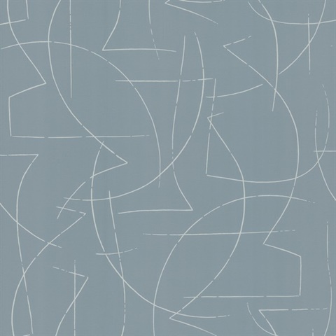 Enzo Sky Blue Abstract 54" Commercial Grade Wallpaper