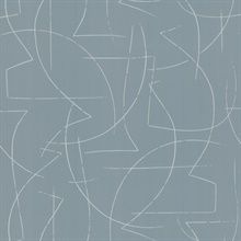 Enzo Sky Blue Abstract 54" Commercial Grade Wallpaper