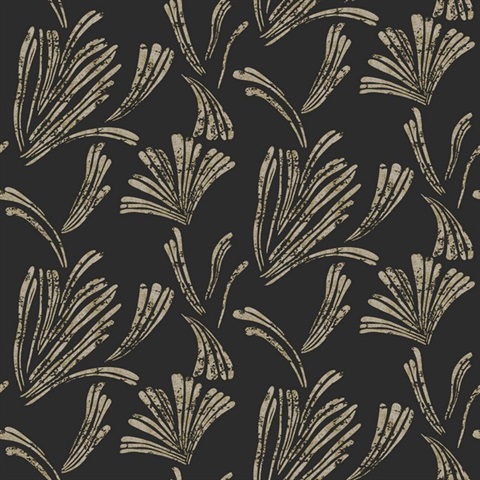 Ermine Black Abstract Modern Wallpaper