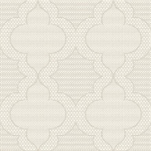 Ernest Taupe Quilted Quatrefoil Wallpaper