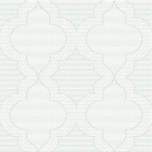 Ernest Turquoise Quilted Quatrefoil Wallpaper