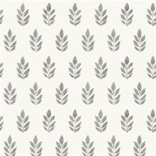 Ervic Charcoal Tulip Leaf Block Wallpaper