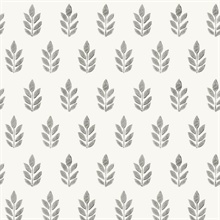 Ervic Charcoal Tulip Leaf Block Wallpaper