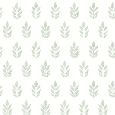 Ervic Green Tulip Leaf Block Wallpaper