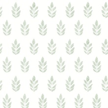 Ervic Green Tulip Leaf Block Wallpaper