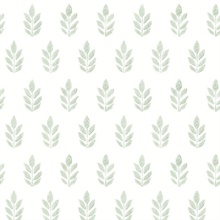 Ervic Green Tulip Leaf Block Wallpaper