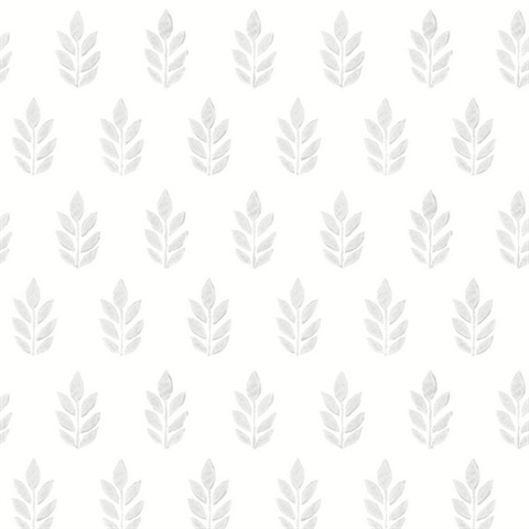 Ervic Light Grey Tulip Leaf Block Wallpaper