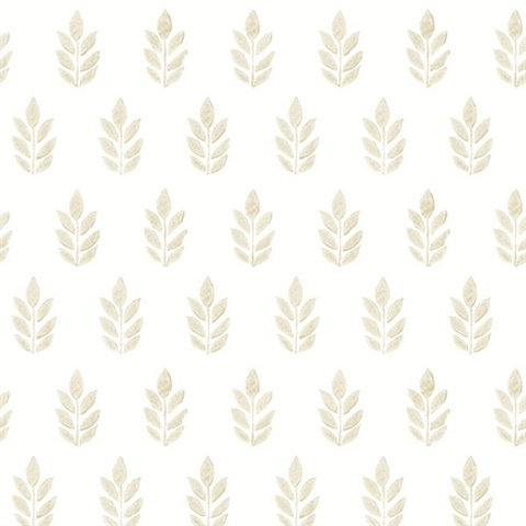 Ervic Neutral Tulip Leaf Block Wallpaper