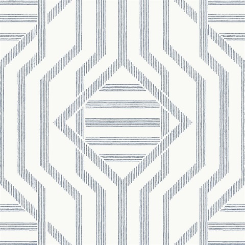 Essex Dark Blue Geometric Wallpaper