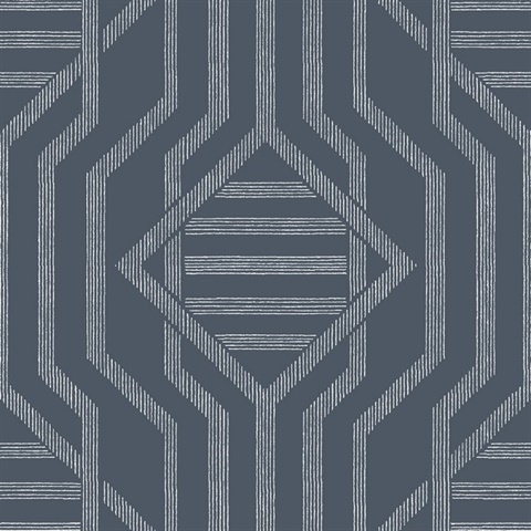 Essex Navy Geometric Wallpaper