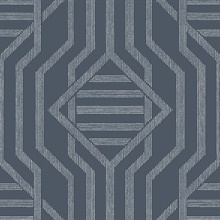 Essex Navy Geometric Wallpaper