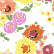Essie Yellow Painterly Floral Wallpaper