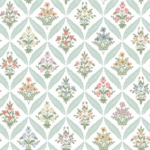 Estee Garden Pastel Floral Damask Wallpaper