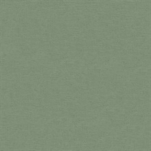 Estefan Dark Green Faux Linen Texture Wallpaper