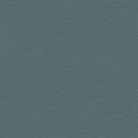 Estefan Teal Faux Linen Texture Wallpaper