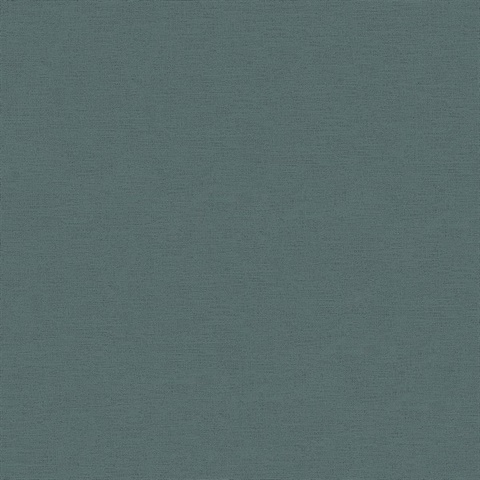 Estefan Teal Faux Linen Texture Wallpaper