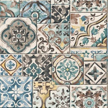 Estrada Blue Marrakesh Tiles Wallpaper