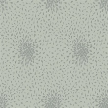 Eucalyptus & Silver Textured Scattered Leaves Wallpaper