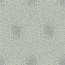 Eucalyptus &amp; Silver Textured Scattered Leaves Wallpaper