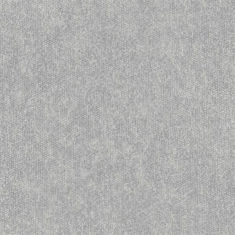 Everett Silver Distressed Leather Texture Wallpaper