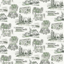 Evergreen Modern Vista Toile Wallpaper