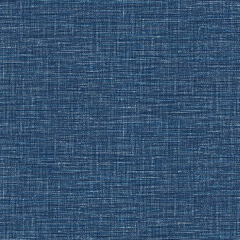 Exhale Dark Blue Faux Grasscloth Wallpaper