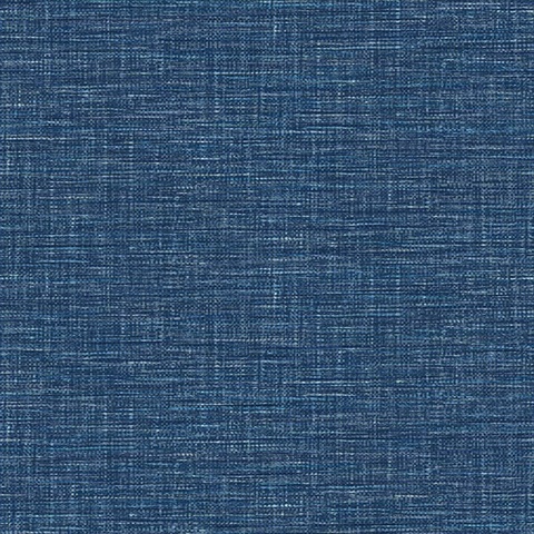 Exhale Dark Blue Faux Grasscloth Wallpaper