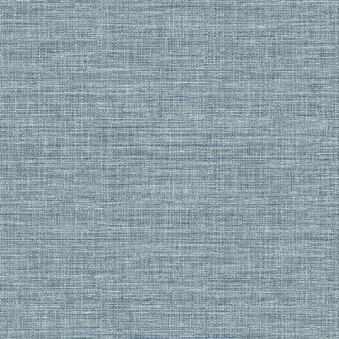 Exhale Sky Blue Faux Grasscloth Wallpaper