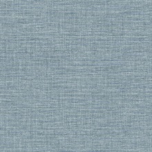 Exhale Sky Blue Faux Grasscloth Wallpaper