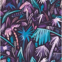 Purple Expressive Tropical Palms Wallpaper
