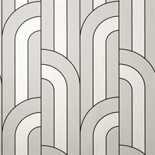 Ezra Platinum Arch Geometric Wallpaper