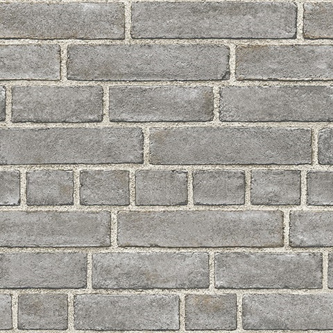 Façade Grey Brick Wallpaper